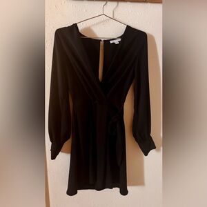 Topshop Black Long Sleeve Dress